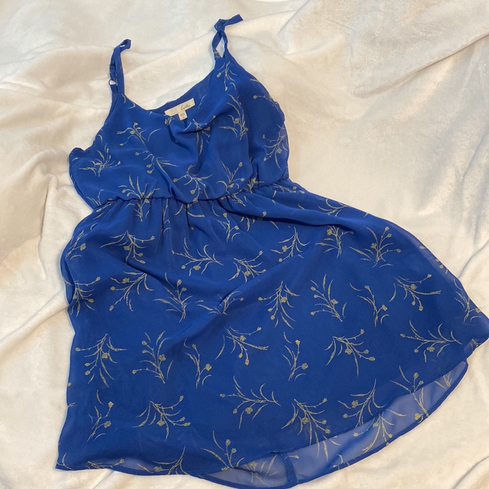 Beautiful blue summer dress with adjustable straps